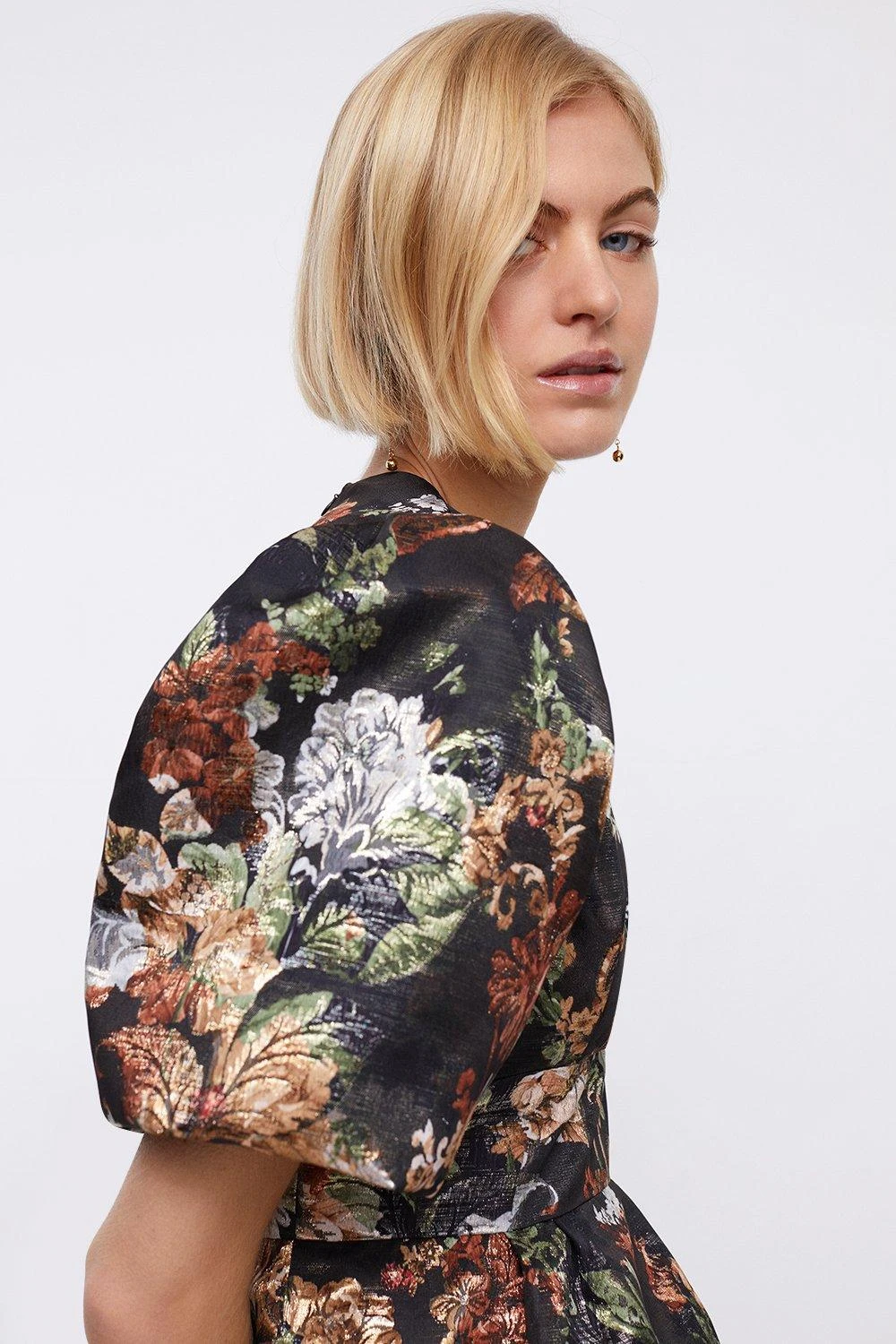 Coast Puff Sleeve Jacquard Mini Dress 4 Coast Puff Sleeve Jacquard Mini Dress - Image 2