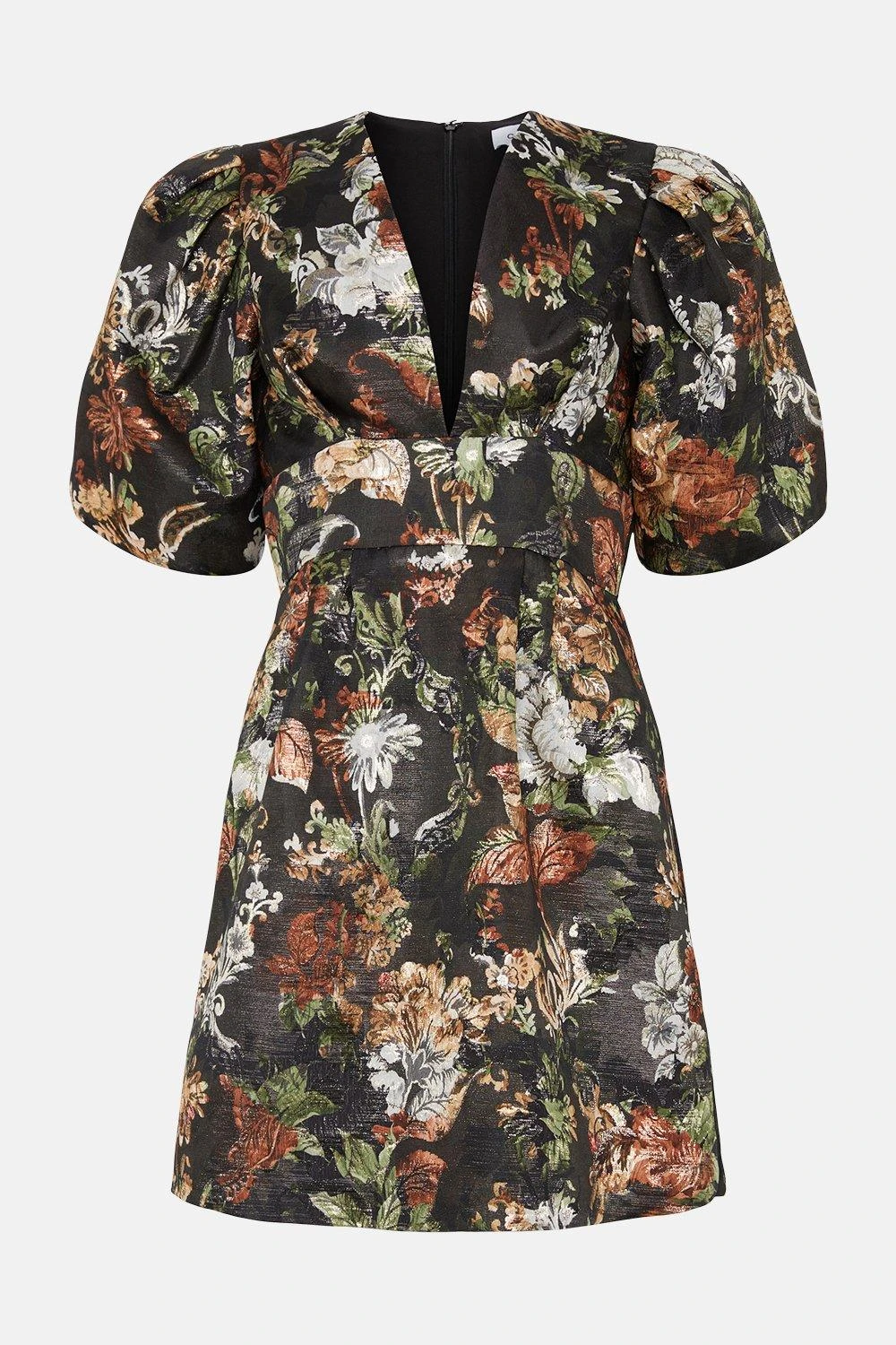 Coast Puff Sleeve Jacquard Mini Dress 6 Coast Puff Sleeve Jacquard Mini Dress - Image 4