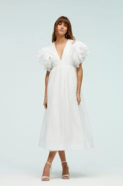 Coast Ivory Mega Ruffle Full Skirted Dress
