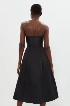 Coast Pleat Bodice Full Skirt Midi Dress -Simply Feminine Shop bcc04371 black xl 2