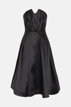 Coast Pleat Bodice Full Skirt Midi Dress -Simply Feminine Shop bcc04371 black xl 3