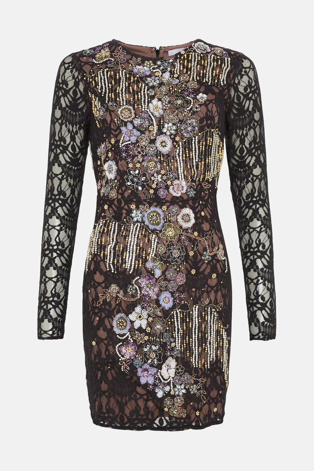 Coast Julie Kuyath Lace Mini Dress With Embellishment 6 Coast Julie Kuyath Lace Mini Dress With Embellishment - Image 4