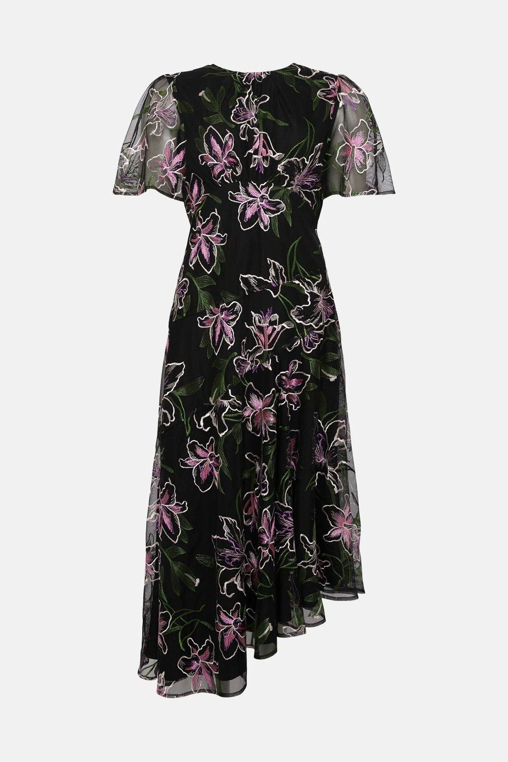 Coast Petite Lily Embroidered Mesh Long Sleeve Cut Out Back Midi D 6 Coast Petite Lily Embroidered Mesh Long Sleeve Cut Out Back Midi D - Image 4