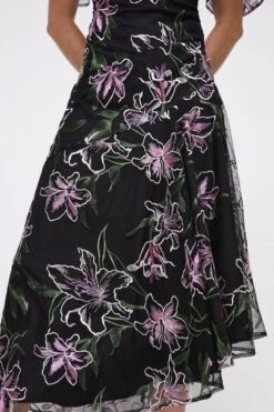 Coast Petite Lily Embroidered Mesh Long Sleeve Cut Out Back Midi D 13 Coast Petite Lily Embroidered Mesh Long Sleeve Cut Out Back Midi D -Simply Feminine Shop bcc04528 black xl 5