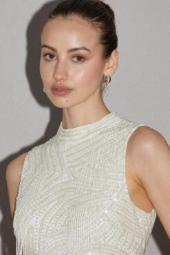 Coast Hand Embellished Fringe Detail Mini Dress 8 Coast Hand Embellished Fringe Detail Mini Dress -Simply Feminine Shop bcc04550 pearl xl 1