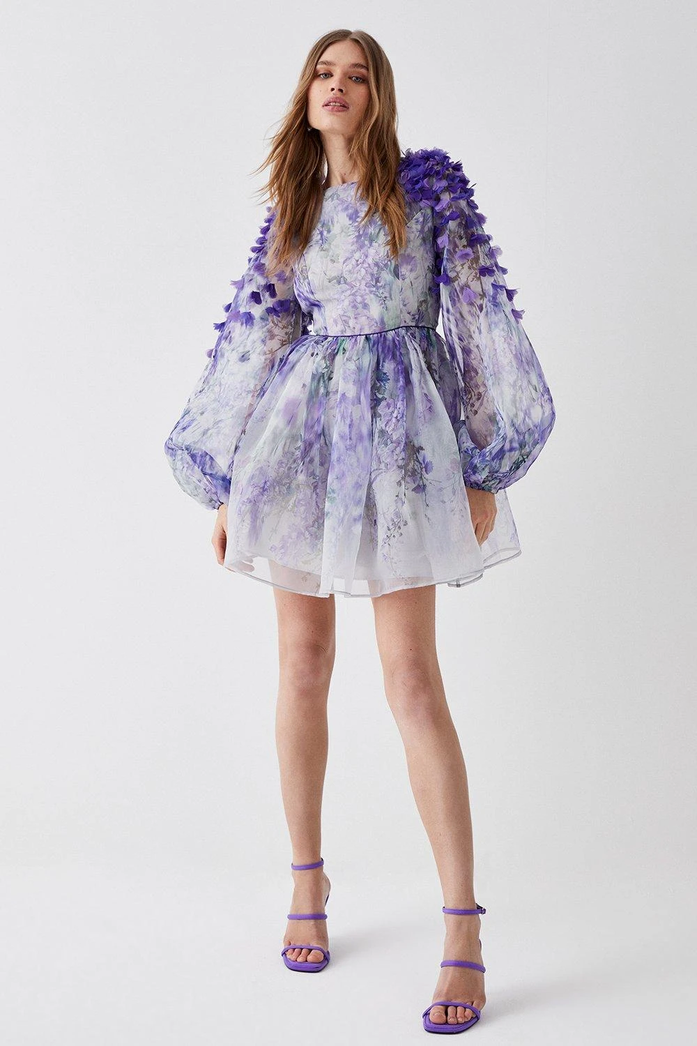 Coast Hand Stitched 3d Floral Organza Mini Dress 3 Coast Hand Stitched 3d Floral Organza Mini Dress