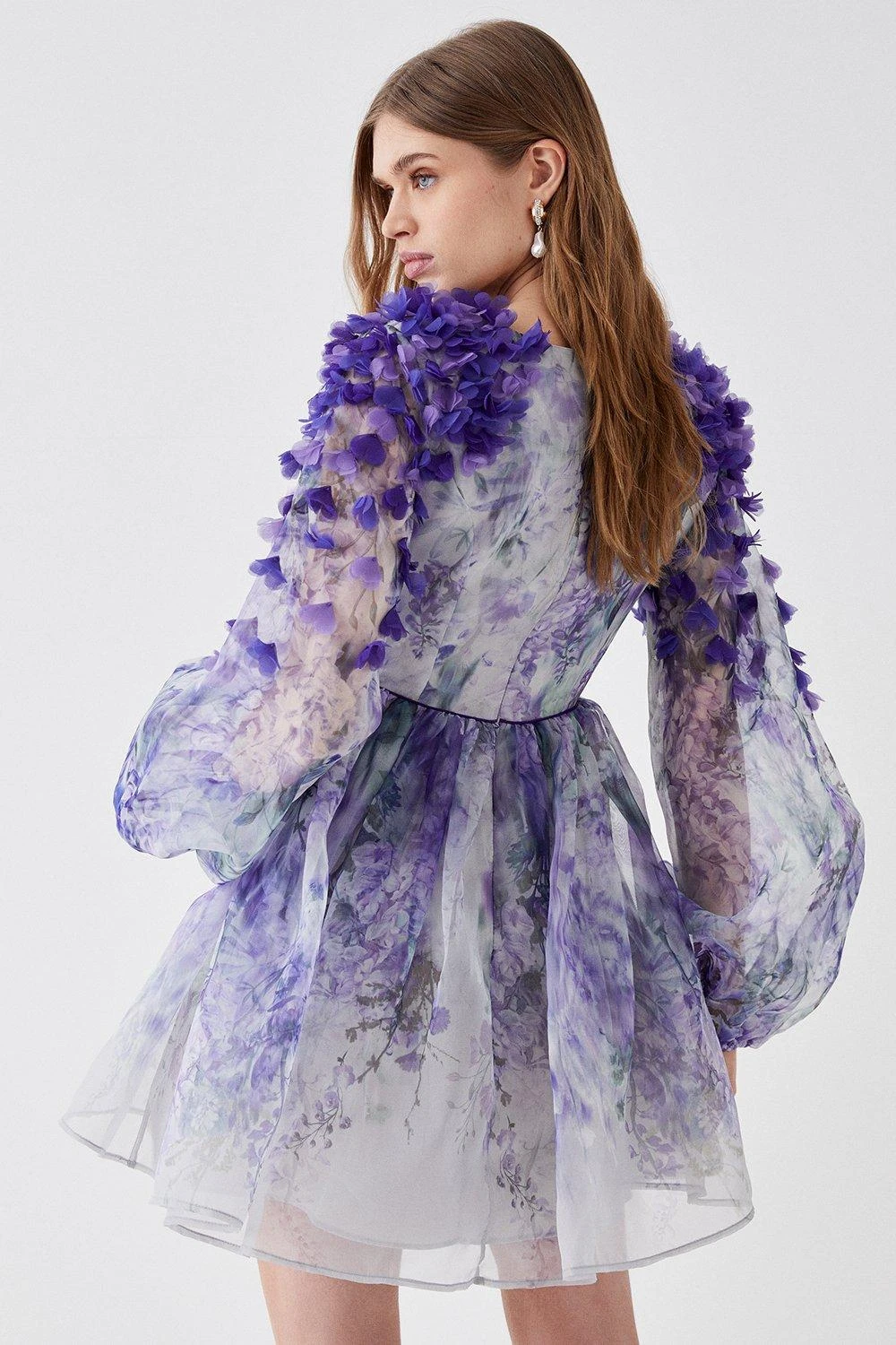 Coast Hand Stitched 3d Floral Organza Mini Dress 7 Coast Hand Stitched 3d Floral Organza Mini Dress - Image 5