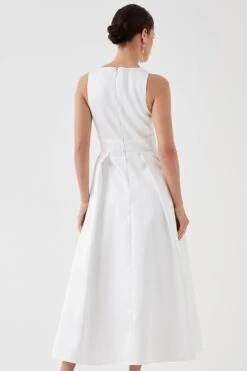 Coast Petite Cross Neck Twill Dress -Simply Feminine Shop bcc04600 ivory xl 4