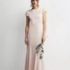 Coast Petite Lace Detail Satin Back Crepe Bardot Fishtail Maxi -Simply Feminine Shop bcc04602 blush xl