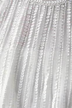 Coast Hand Embellished Sequin And Beaded Cape Top -Simply Feminine Shop bcc04621 ivory xl 2