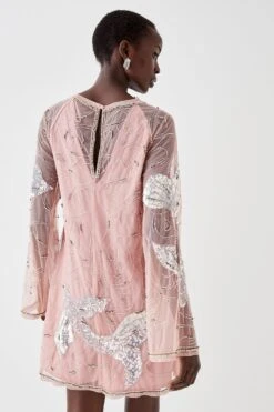 Coast Koi Carp Hand Embellished Mini Dress 9 Coast Koi Carp Hand Embellished Mini Dress -Simply Feminine Shop bcc04624 baby20pink xl 3