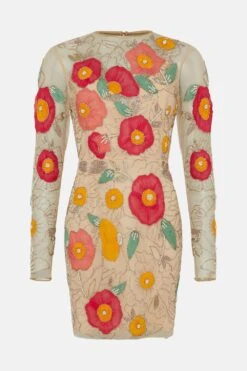 Coast Premium Hand Embellished Chiffon Floral Mini Dress 10 Coast Premium Hand Embellished Chiffon Floral Mini Dress -Simply Feminine Shop bcc04673 multi xl 3