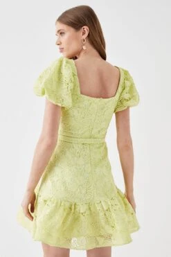 Coast Square Neck Lace Mini Dress 8 Coast Square Neck Lace Mini Dress -Simply Feminine Shop bcc04827 lime xl 2