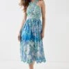 Coast Alexandra Farmer Cross Front Broderie Midi Dress