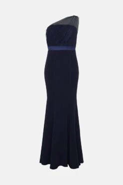Coast Petite Mesh One Shoulder Crepe Bridesmaid Maxi Dress 10 Coast Petite Mesh One Shoulder Crepe Bridesmaid Maxi Dress -Simply Feminine Shop bcc04886 navy xl 3