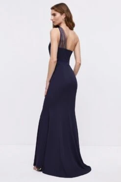 Coast Petite Mesh One Shoulder Crepe Bridesmaid Maxi Dress 11 Coast Petite Mesh One Shoulder Crepe Bridesmaid Maxi Dress -Simply Feminine Shop bcc04886 navy xl 4
