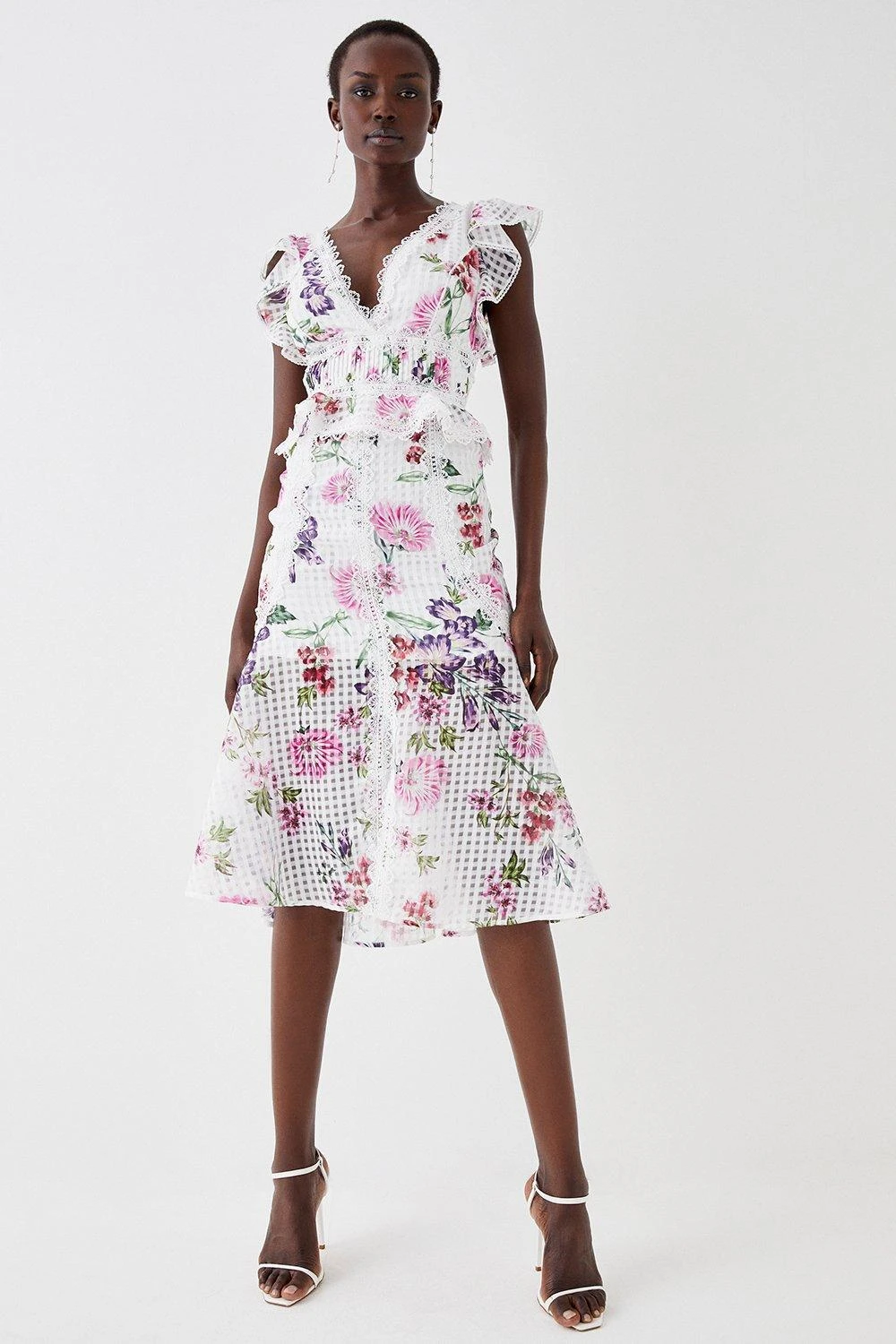 Coast Fishtail Skirt Ruffle Organza Midi Dress 3 Coast Fishtail Skirt Ruffle Organza Midi Dress