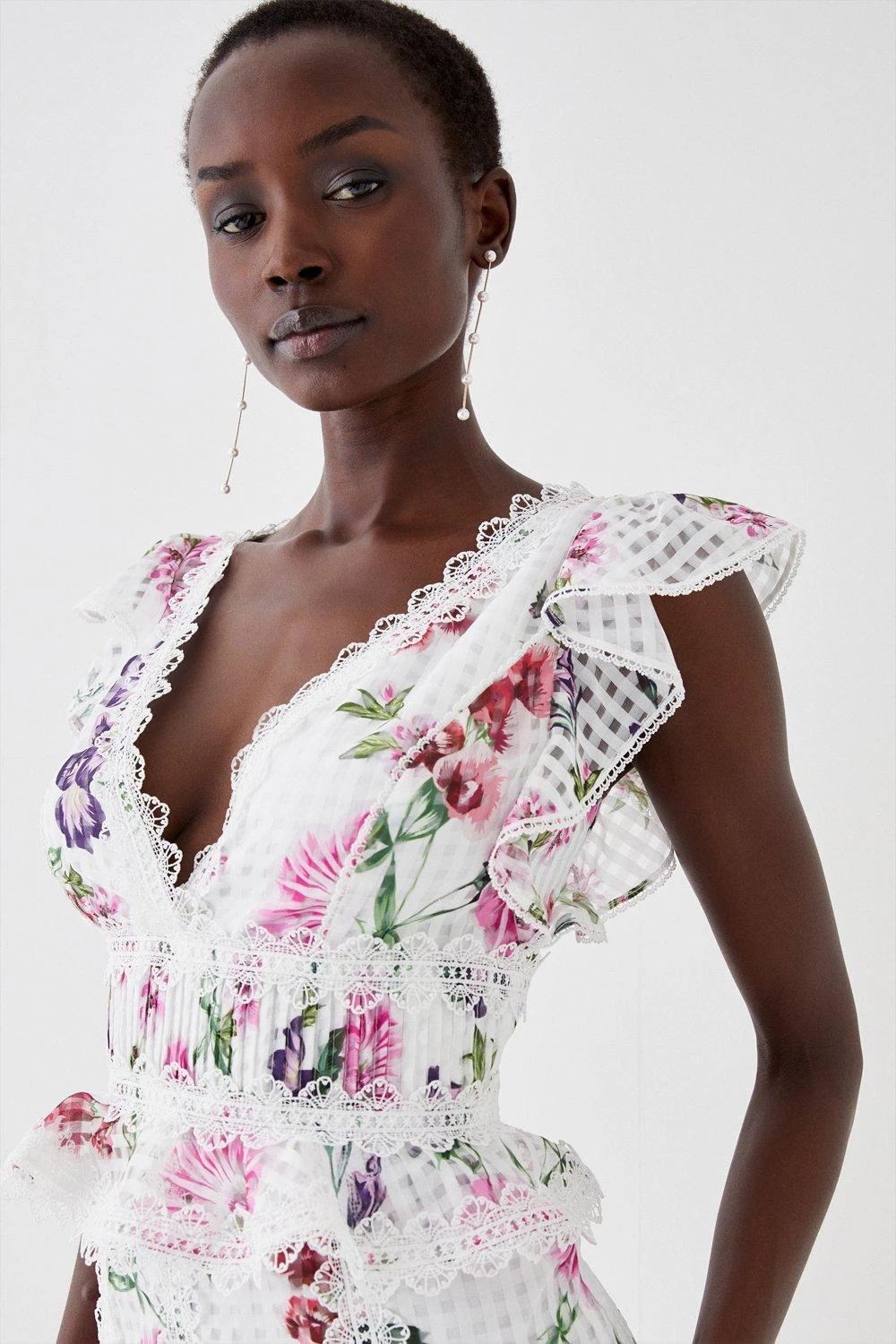 Coast Fishtail Skirt Ruffle Organza Midi Dress 4 Coast Fishtail Skirt Ruffle Organza Midi Dress - Image 2