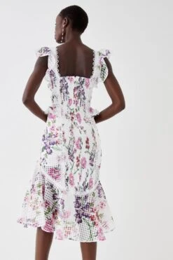 Coast Fishtail Skirt Ruffle Organza Midi Dress 9 Coast Fishtail Skirt Ruffle Organza Midi Dress -Simply Feminine Shop bcc04893 multi xl 3