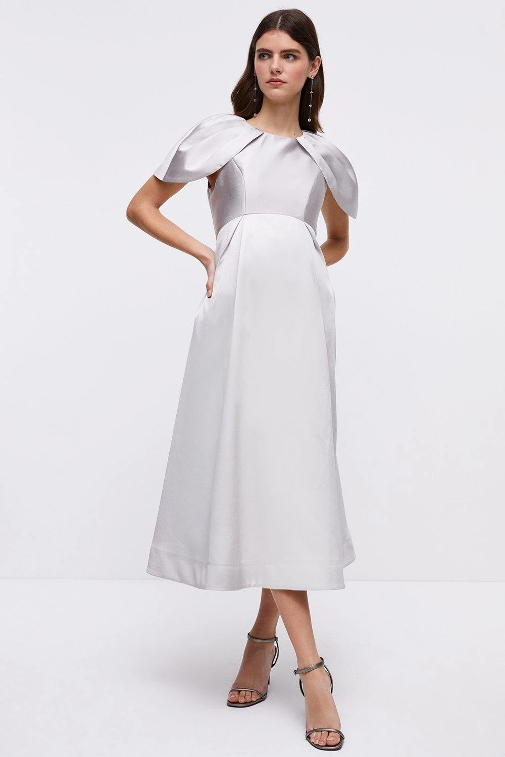 Coast Cape Sleeve Twill Midi Dress 3 Coast Cape Sleeve Twill Midi Dress