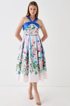 Coast Knot Neck Twill Midi Dress