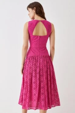 Coast Panelled Drop Waist Broderie Midi Dress 11 Coast Panelled Drop Waist Broderie Midi Dress -Simply Feminine Shop bcc04930 pink xl 4 b