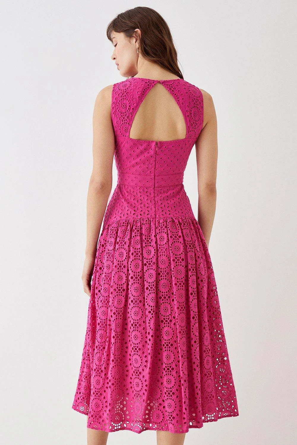 Coast Panelled Drop Waist Broderie Midi Dress 7 Coast Panelled Drop Waist Broderie Midi Dress - Image 5