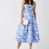 Coast Belted Cami Top Midi Dress In Jacquard -Simply Feminine Shop bcc04991 blue xl