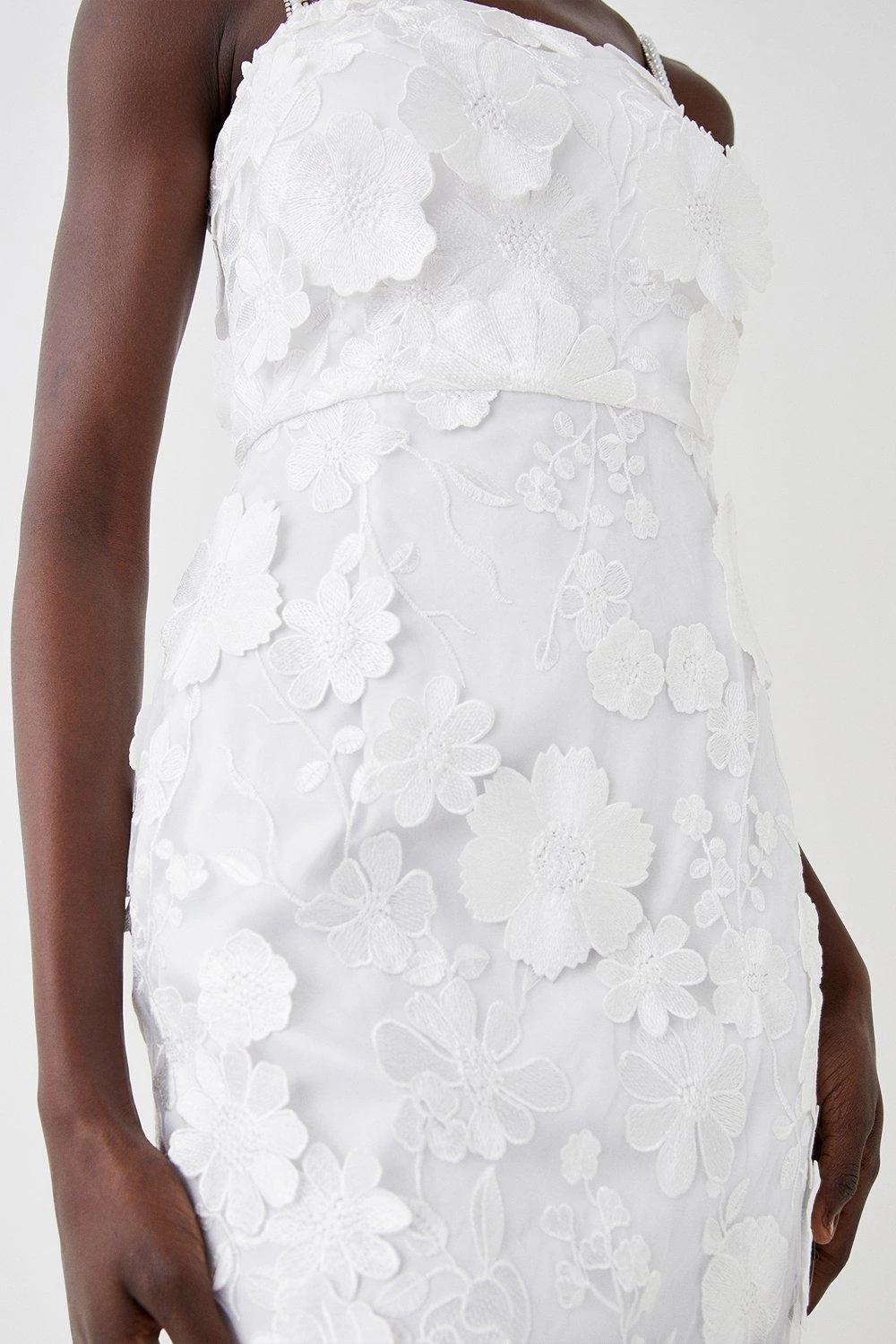 Coast Premium 3d Floral Midi Dress With Jewelled Straps 4 Coast Premium 3d Floral Midi Dress With Jewelled Straps - Image 2