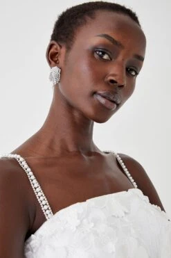 Coast Premium 3d Floral Midi Dress With Jewelled Straps 8 Coast Premium 3d Floral Midi Dress With Jewelled Straps -Simply Feminine Shop bcc05038 ivory xl 2