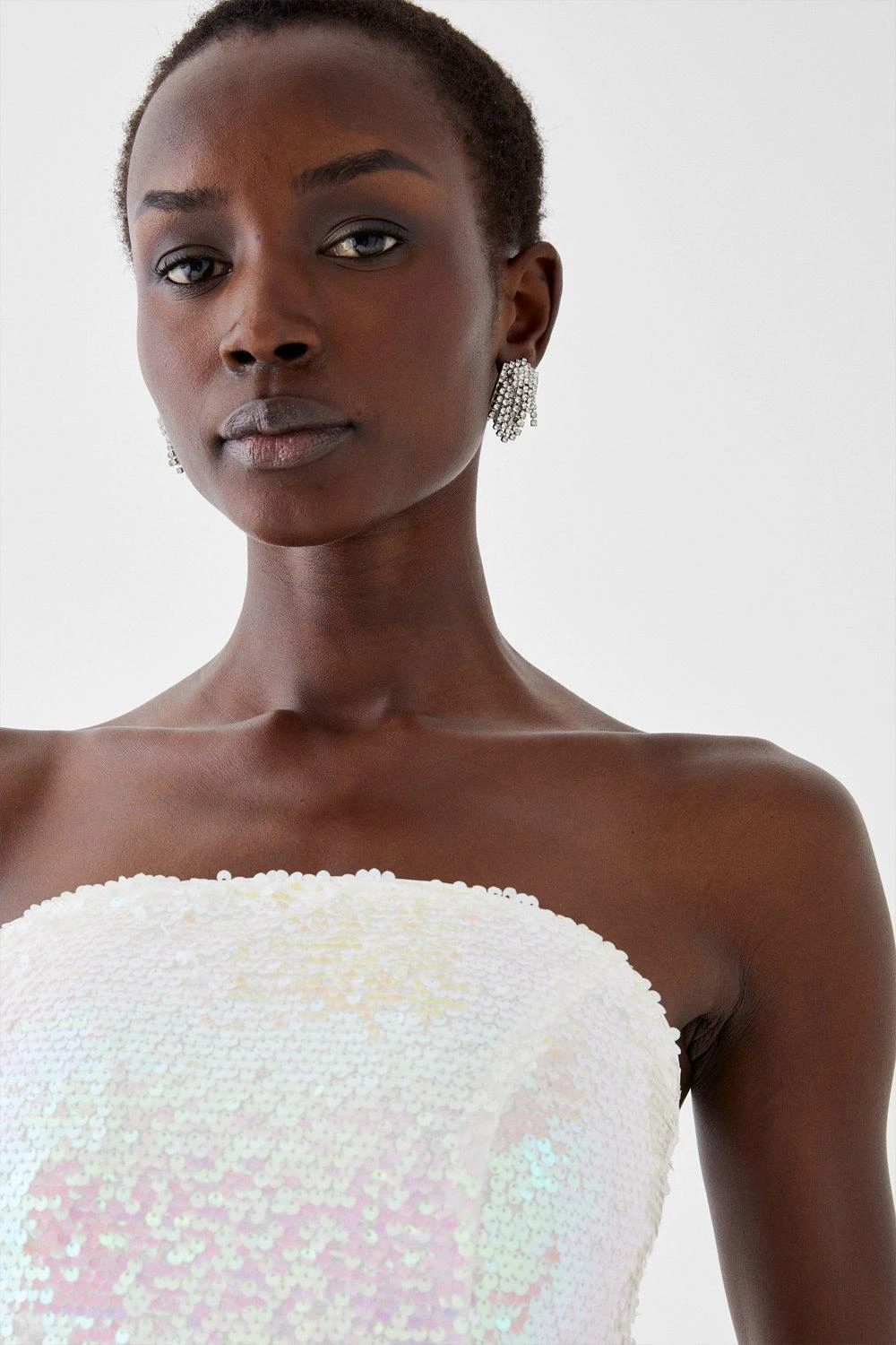 Coast Iridescent Statement Drape Detail Sequin Mini Dress 5 Coast Iridescent Statement Drape Detail Sequin Mini Dress - Image 3