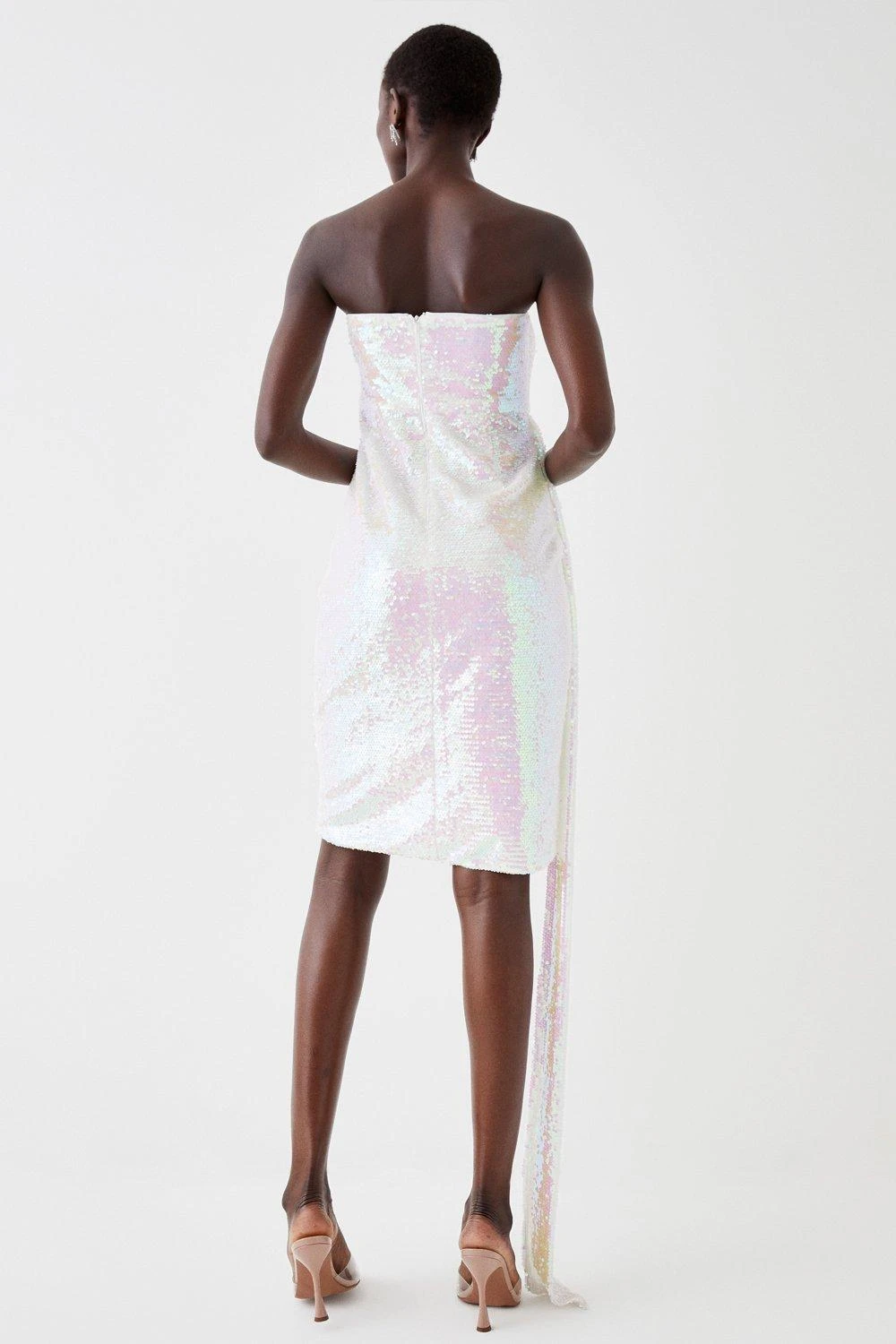 Coast Iridescent Statement Drape Detail Sequin Mini Dress 6 Coast Iridescent Statement Drape Detail Sequin Mini Dress - Image 4