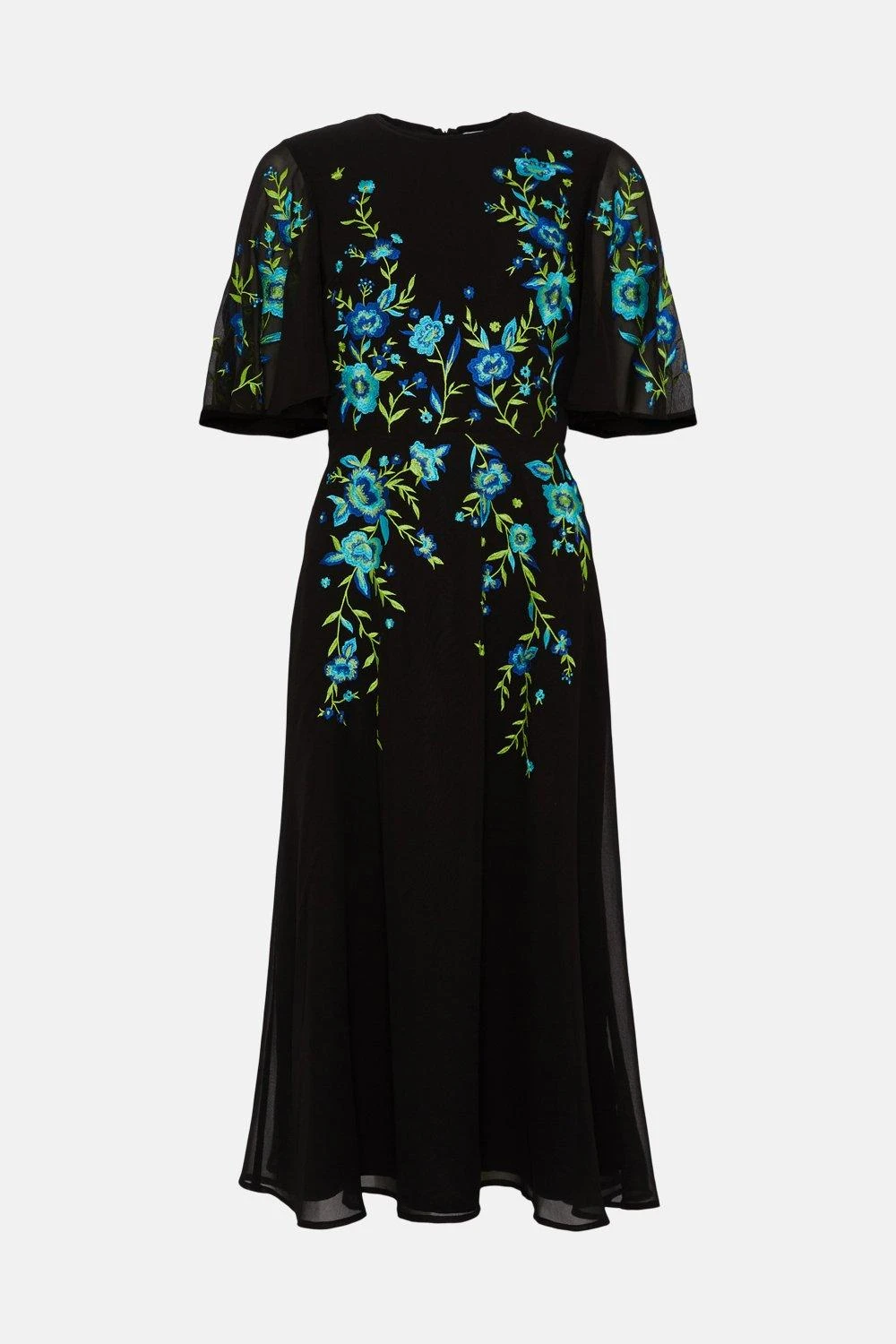 Coast Trailing Floral Embroidered Angel Sleeve Midi Dress 6 Coast Trailing Floral Embroidered Angel Sleeve Midi Dress - Image 4