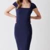 Coast Square Neck Ponte Midi Dress -Simply Feminine Shop bcc05065 navy xl
