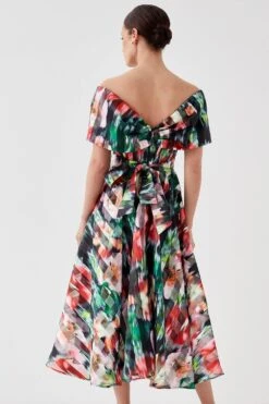 Coast Petite Bardot Midi Dress In Stripe Organza 11 Coast Petite Bardot Midi Dress In Stripe Organza -Simply Feminine Shop bcc05095 black xl 3