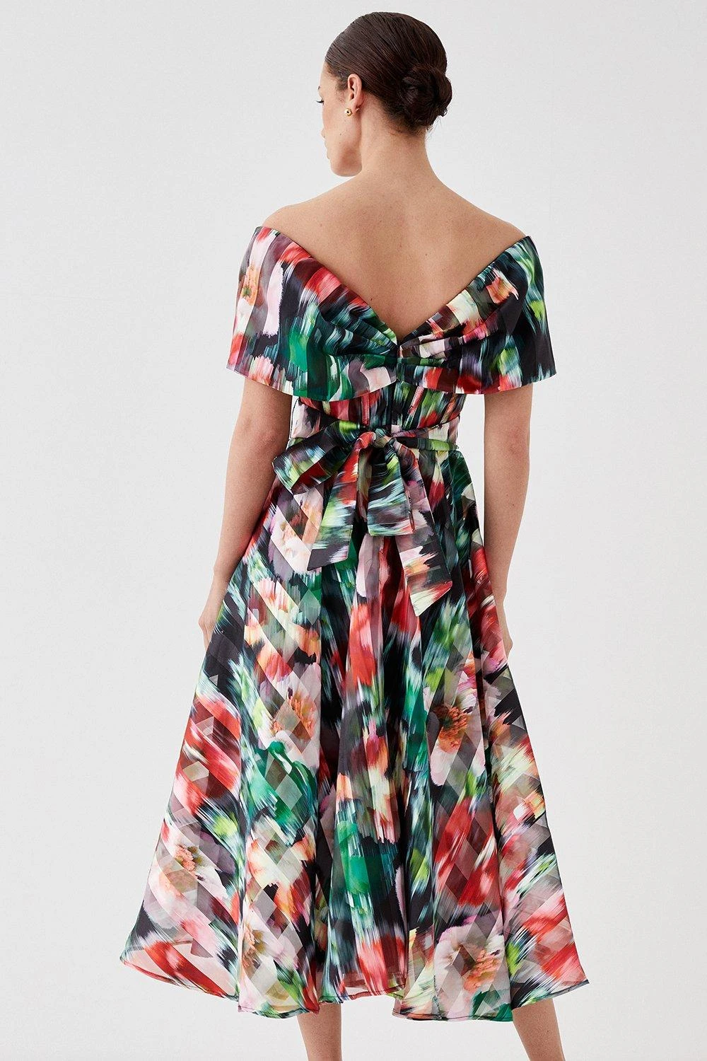 Coast Petite Bardot Midi Dress In Stripe Organza 6 Coast Petite Bardot Midi Dress In Stripe Organza - Image 4