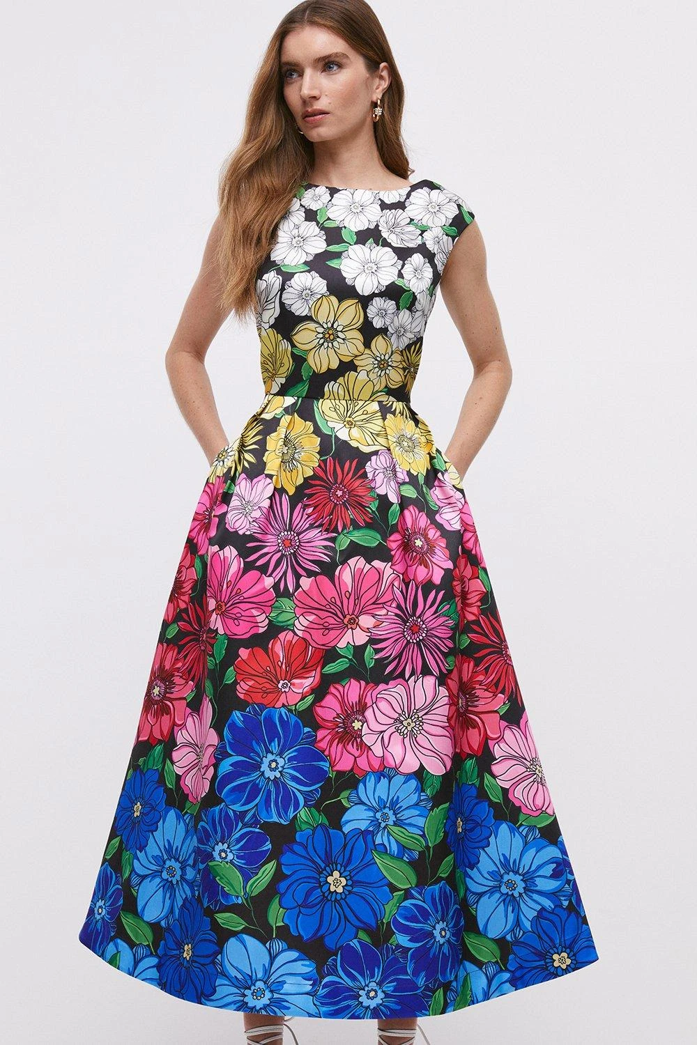 Coast Structured Twill Midi Dress With Pockets 3 Coast Structured Twill Midi Dress With Pockets