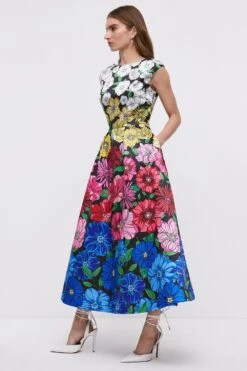 Coast Structured Twill Midi Dress With Pockets 10 Coast Structured Twill Midi Dress With Pockets -Simply Feminine Shop bcc05130 multi xl 2