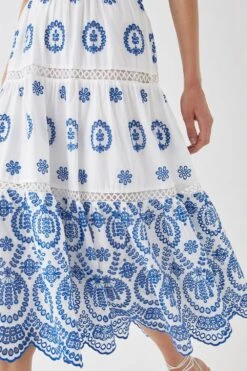 Coast Bardot Trim Detail Tiered Broderie Midi Dress 12 Coast Bardot Trim Detail Tiered Broderie Midi Dress -Simply Feminine Shop bcc05185 ivory xl 4