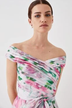 Coast Petite Glossy Organza Bardot Midi Dress 8 Coast Petite Glossy Organza Bardot Midi Dress -Simply Feminine Shop bcc05194 blush xl 2