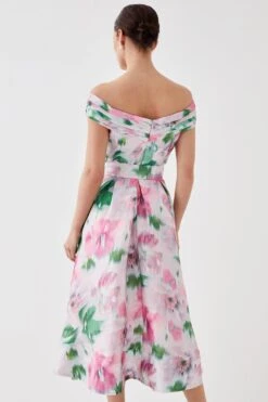 Coast Petite Glossy Organza Bardot Midi Dress 9 Coast Petite Glossy Organza Bardot Midi Dress -Simply Feminine Shop bcc05194 blush xl 3