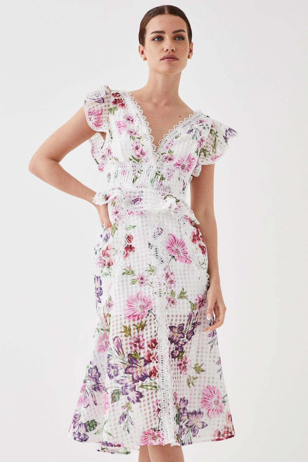 Coast Petite Fishtail Skirt Ruffle Organza Midi Dress 3 Coast Petite Fishtail Skirt Ruffle Organza Midi Dress