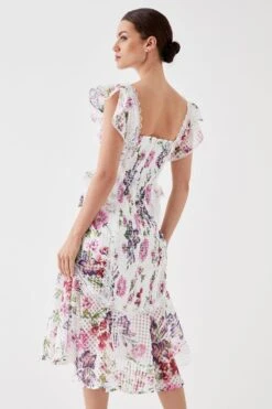 Coast Petite Fishtail Skirt Ruffle Organza Midi Dress 9 Coast Petite Fishtail Skirt Ruffle Organza Midi Dress -Simply Feminine Shop bcc05199 multi xl 3