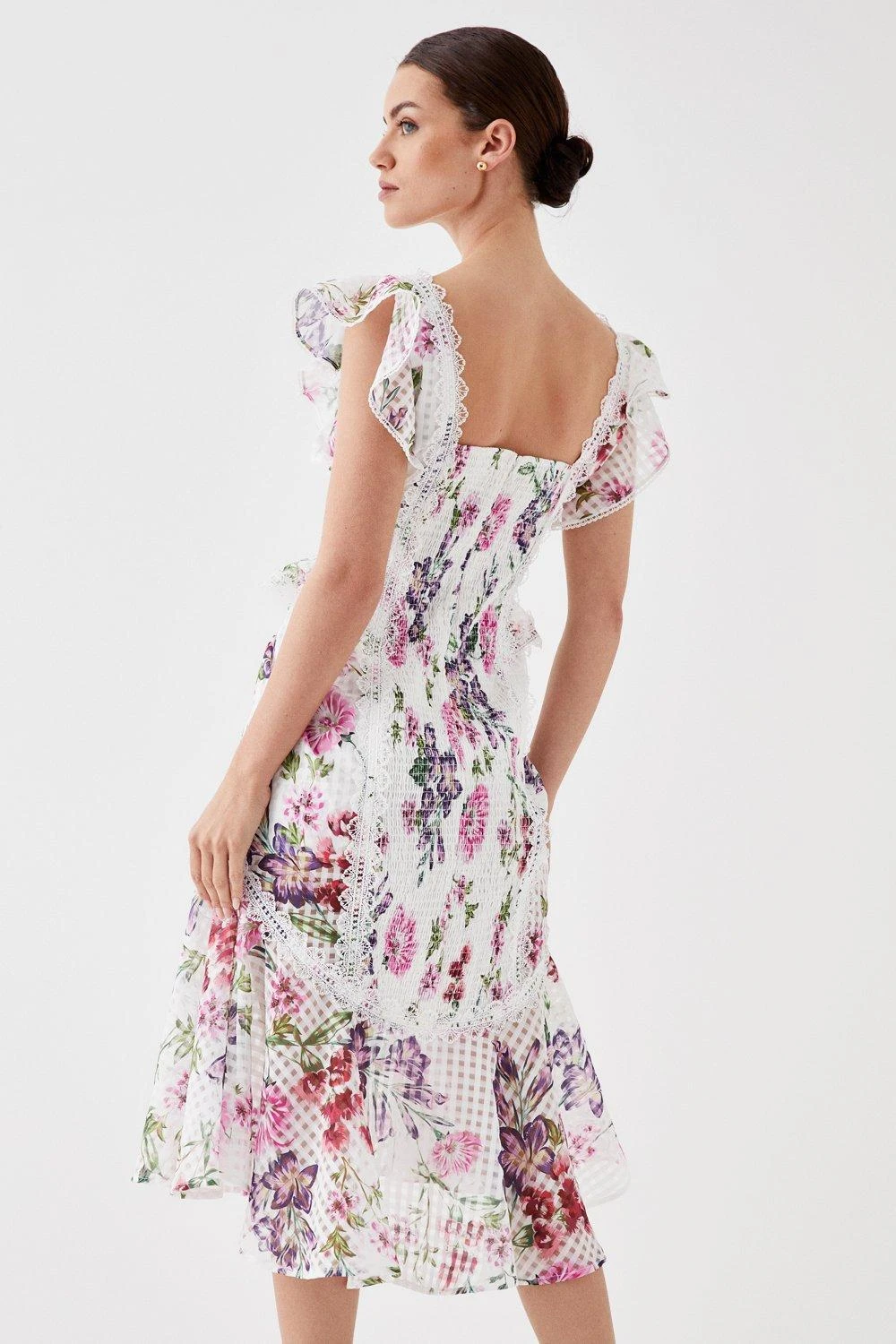 Coast Petite Fishtail Skirt Ruffle Organza Midi Dress 6 Coast Petite Fishtail Skirt Ruffle Organza Midi Dress - Image 4