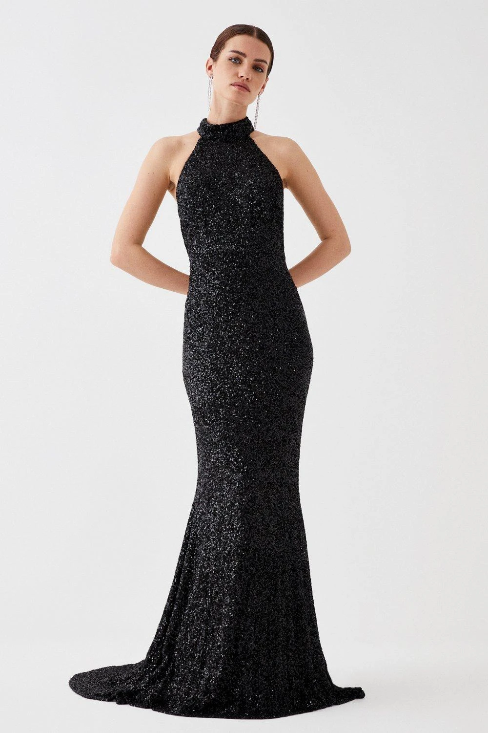 Coast Petite Sequin Halter Maxi Dress 3 Coast Petite Sequin Halter Maxi Dress