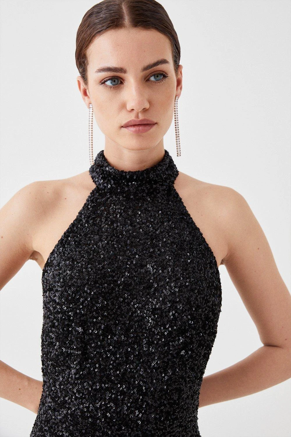 Coast Petite Sequin Halter Maxi Dress 4 Coast Petite Sequin Halter Maxi Dress - Image 2