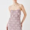 Coast Hand Embellished Fringe Check Mini Dress 1 Coast Hand Embellished Fringe Check Mini Dress -Simply Feminine Shop bcc05300 lilac xl