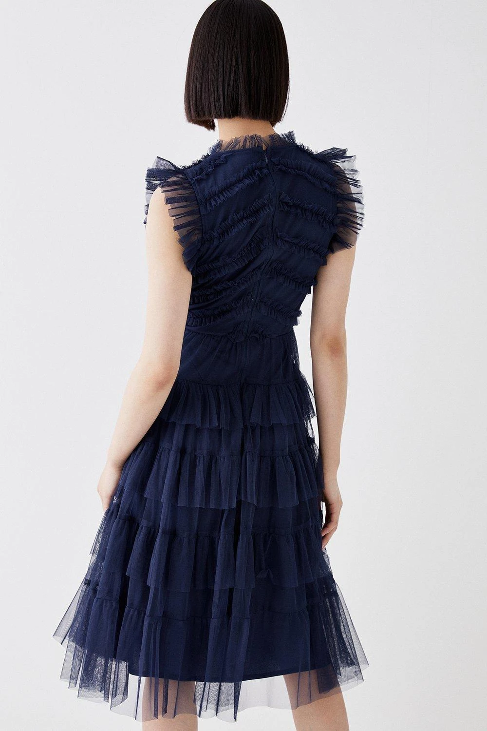 Coast Tulle Ruffle Bodice Tiered Midi Dress 7 Coast Tulle Ruffle Bodice Tiered Midi Dress - Image 5