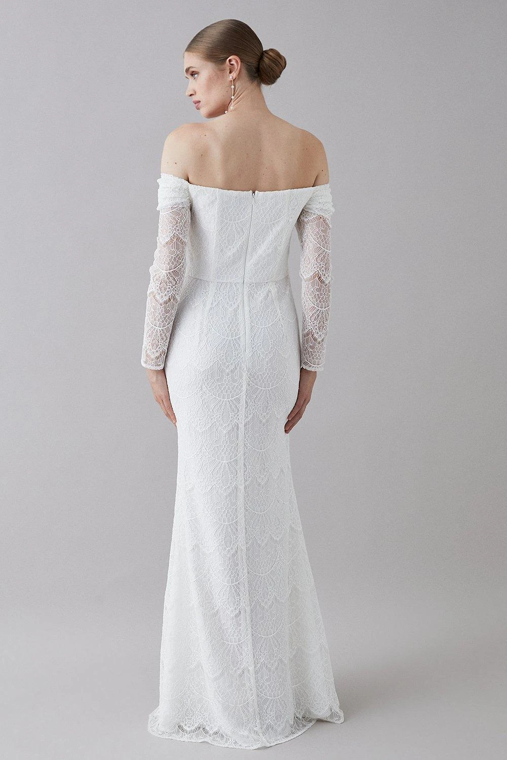 Coast Eyelash Lace Bardot Long Sleeve Dress 5 Coast Eyelash Lace Bardot Long Sleeve Dress - Image 3