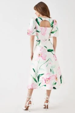 Coast Puff Sleeve Midi Dress With Buttons 8 Coast Puff Sleeve Midi Dress With Buttons -Simply Feminine Shop bcc05346 white xl 2